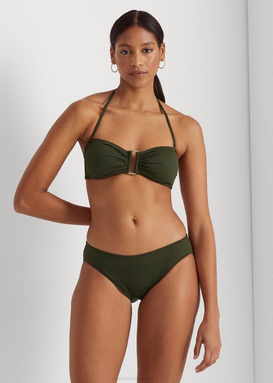 oliven Kvinder Ralph Lauren solid hipster bikiniunderdel Z426B4146
