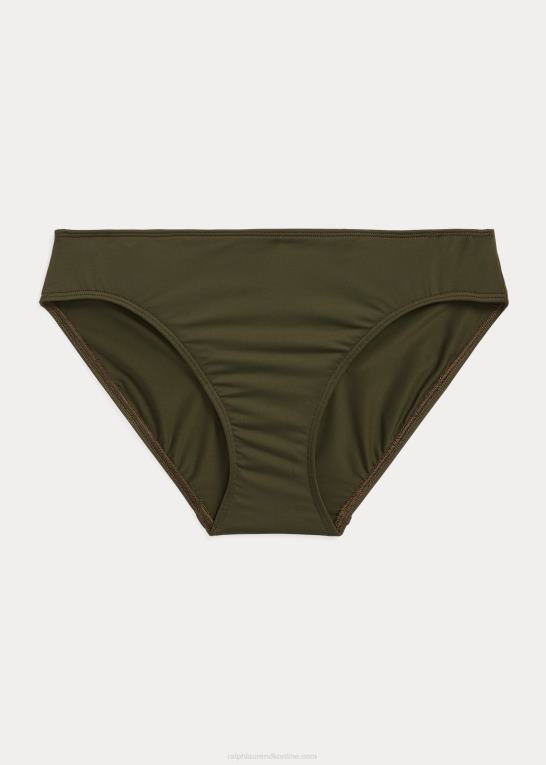 oliven Kvinder Ralph Lauren solid hipster bikiniunderdel Z426B4146