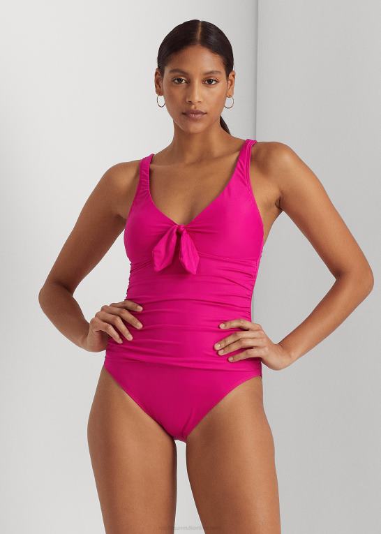 orkidé Kvinder Ralph Lauren binde-front scoopneck i ét stykke Z426B9435