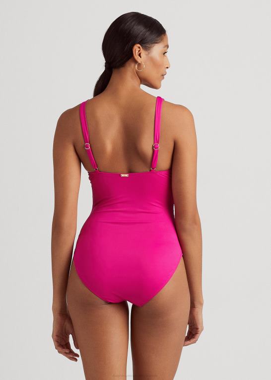 orkidé Kvinder Ralph Lauren binde-front scoopneck i ét stykke Z426B9435