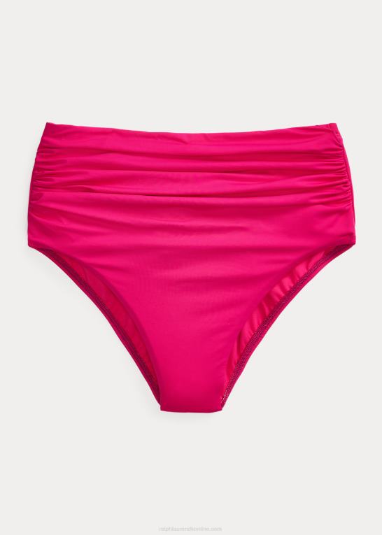 orkidé Kvinder Ralph Lauren højtaljet rynket bikiniunderdel Z426B4142