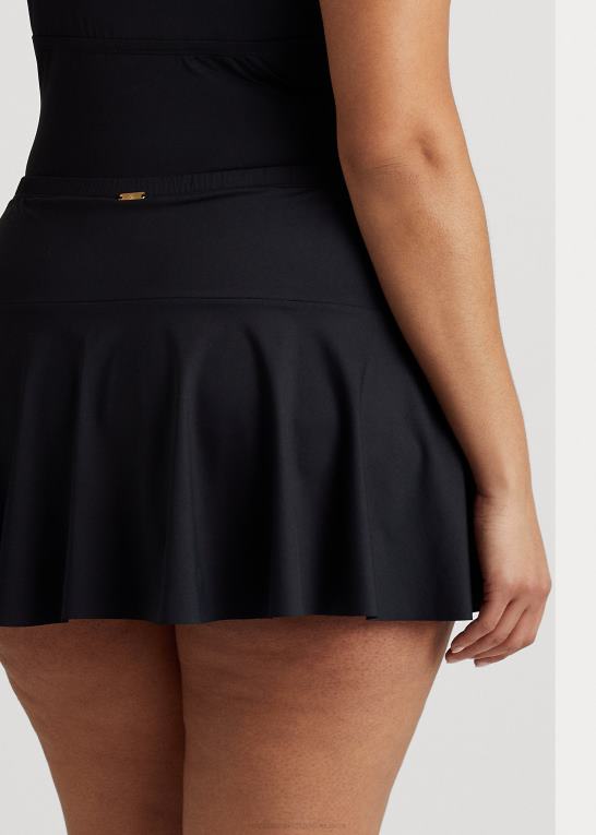 sort Kvinder Ralph Lauren hipster bikiniunderdel med nederdel Z426B4586
