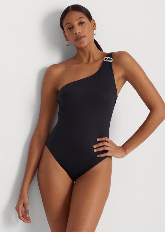 sort Kvinder Ralph Lauren pave logo et-skulder i ét stykke Z426B4190