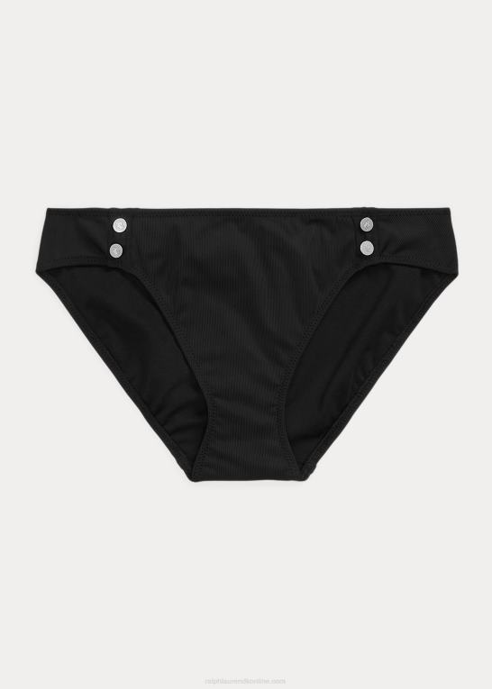 sort Kvinder Ralph Lauren ribbet hipster bikiniunderdel Z426B4194