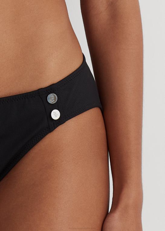 sort Kvinder Ralph Lauren ribbet hipster bikiniunderdel Z426B4194