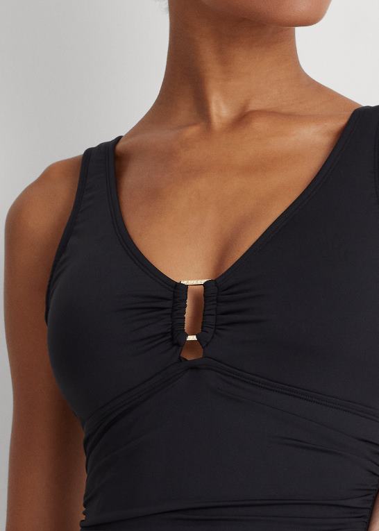 sort Kvinder Ralph Lauren ring-front i ét stykke Z426B4192