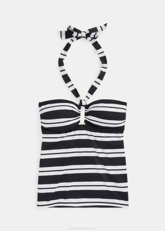 sort hvid Kvinder Ralph Lauren stribet bandeau tankini Z426B4189