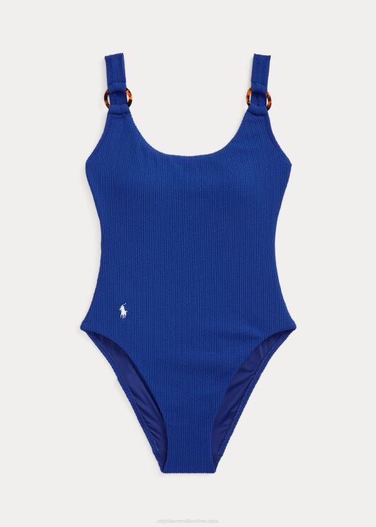 ultramarin Kvinder Ralph Lauren ribbet o-ring badedragt i ét stykke Z426B3300