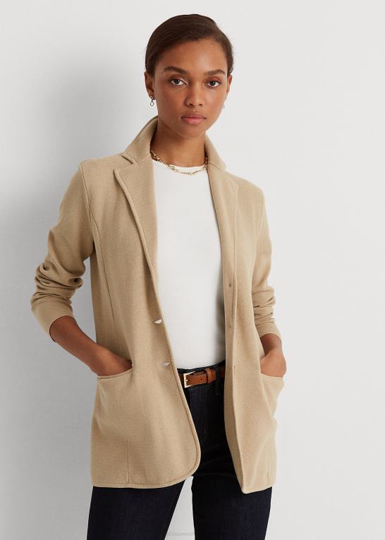 birkebrun Kvinder Ralph Lauren blazer i bomuldsblanding Z426B4171