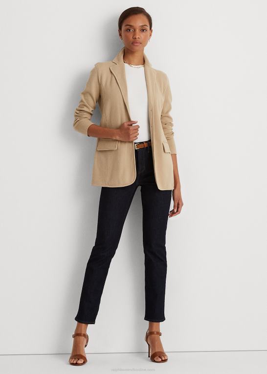 birkebrun Kvinder Ralph Lauren blazer i bomuldsblanding Z426B4171
