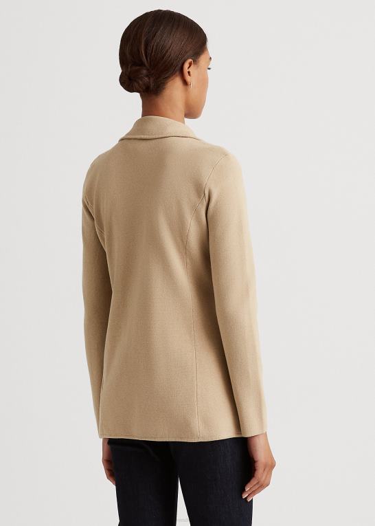birkebrun Kvinder Ralph Lauren blazer i bomuldsblanding Z426B4171