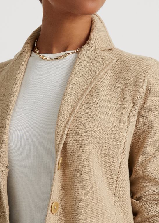 birkebrun Kvinder Ralph Lauren blazer i bomuldsblanding Z426B4171