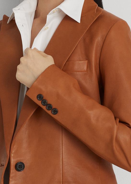 cuoio Kvinder Ralph Lauren lammeskindsblazer Z426B3820