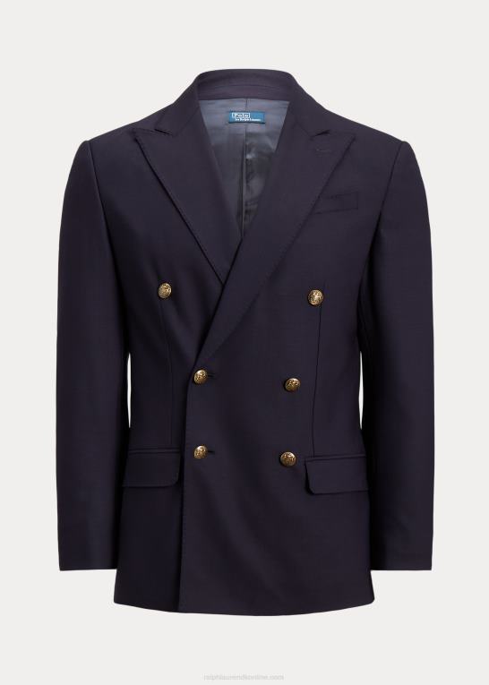 flåde Kvinder Ralph Lauren dobbeltradet blazer i uldblanding Z426B9175