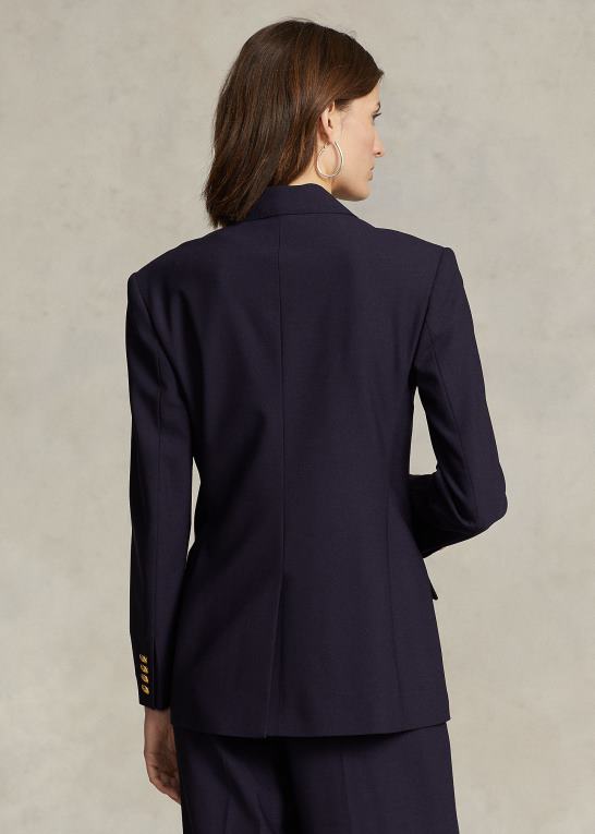 flåde Kvinder Ralph Lauren dobbeltradet blazer i uldblanding Z426B9175