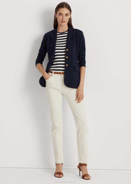 flåde Kvinder Ralph Lauren kæmmet bomulds blazer Z426B4275