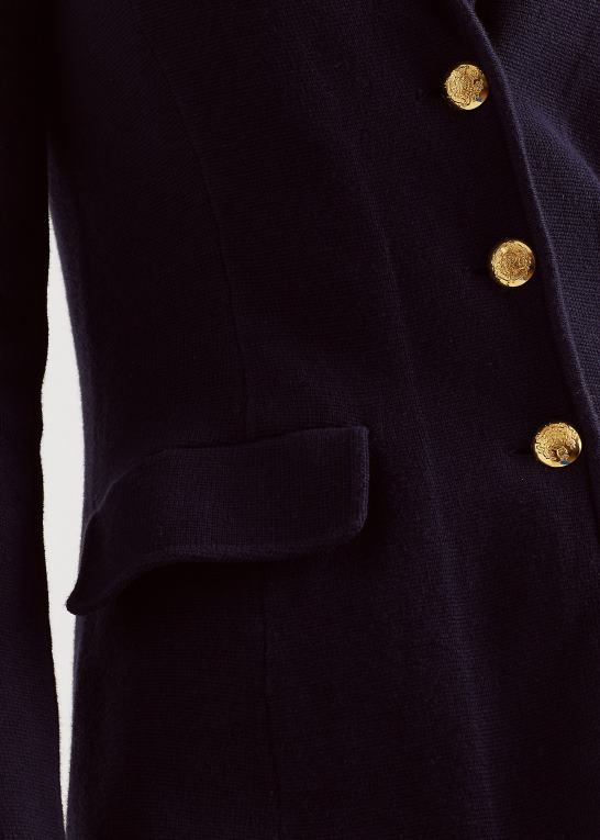 flåde Kvinder Ralph Lauren kæmmet bomulds blazer Z426B4490