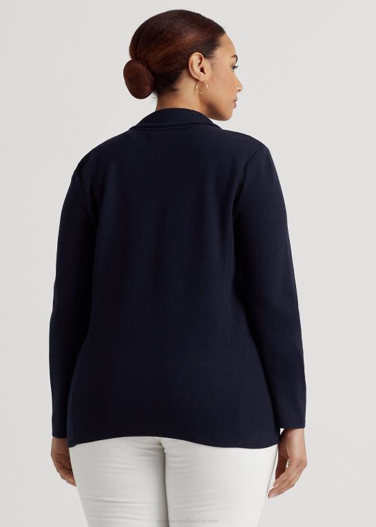 flåde Kvinder Ralph Lauren kæmmet bomulds blazer Z426B4738