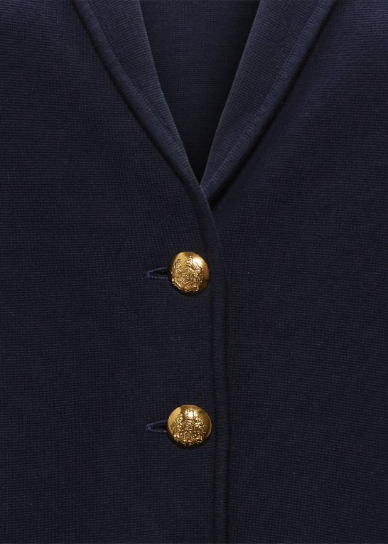 flåde Kvinder Ralph Lauren kæmmet bomulds blazer Z426B4738