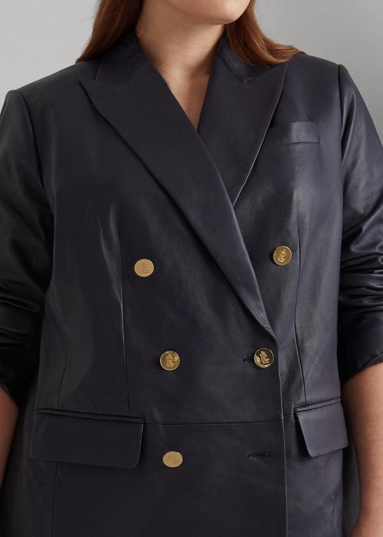 flåde Kvinder Ralph Lauren nappa læder blazer Z426B4799