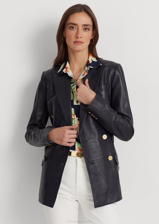 flåde Kvinder Ralph Lauren nappa læder blazer Z426B4865
