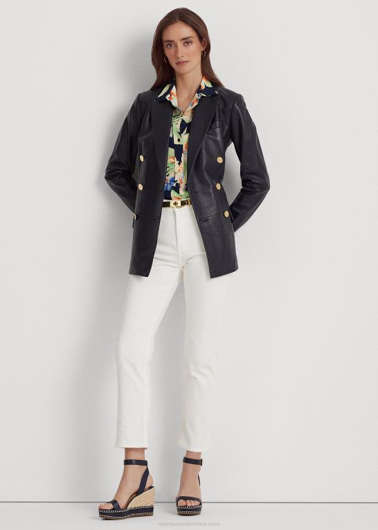 flåde Kvinder Ralph Lauren nappa læder blazer Z426B4865