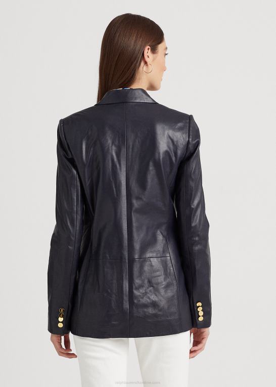 flåde Kvinder Ralph Lauren nappa læder blazer Z426B9565