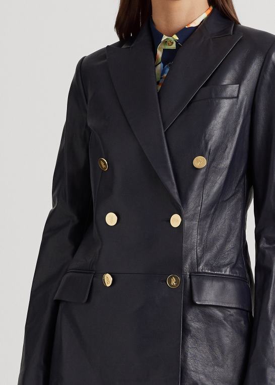 flåde Kvinder Ralph Lauren nappa læder blazer Z426B9565