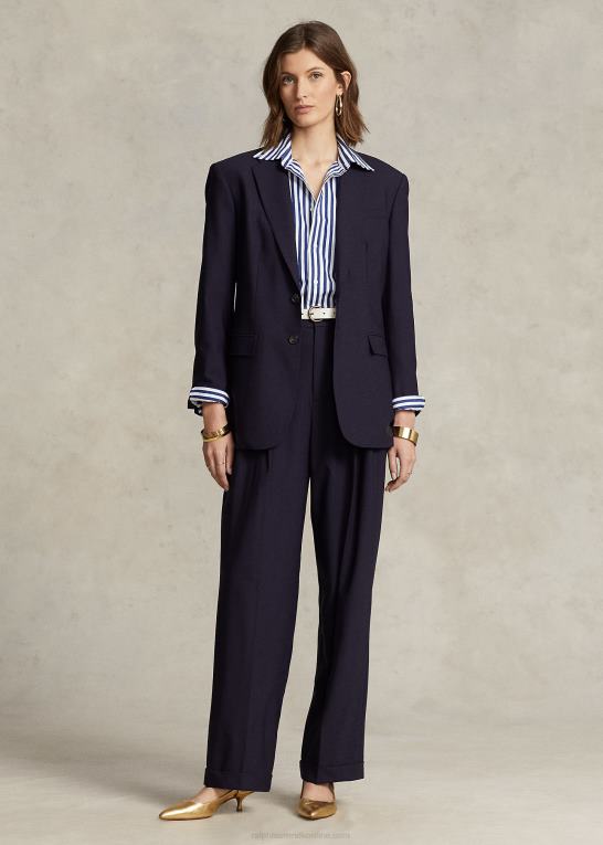 flåde Kvinder Ralph Lauren stræk blazer i uldblanding Z426B9170