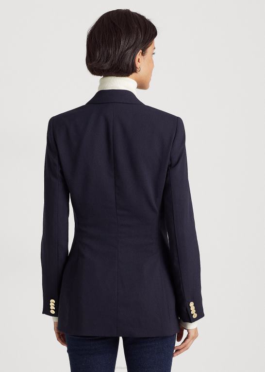 flåde Kvinder Ralph Lauren uld crepe blazer Z426B4178
