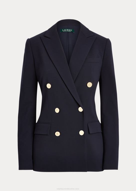 flåde Kvinder Ralph Lauren uld crepe blazer Z426B4477