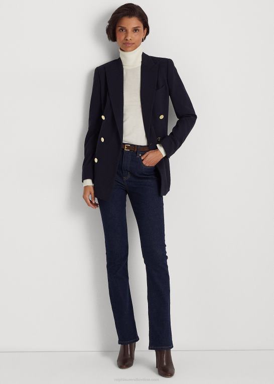 flåde Kvinder Ralph Lauren uld crepe blazer Z426B4477