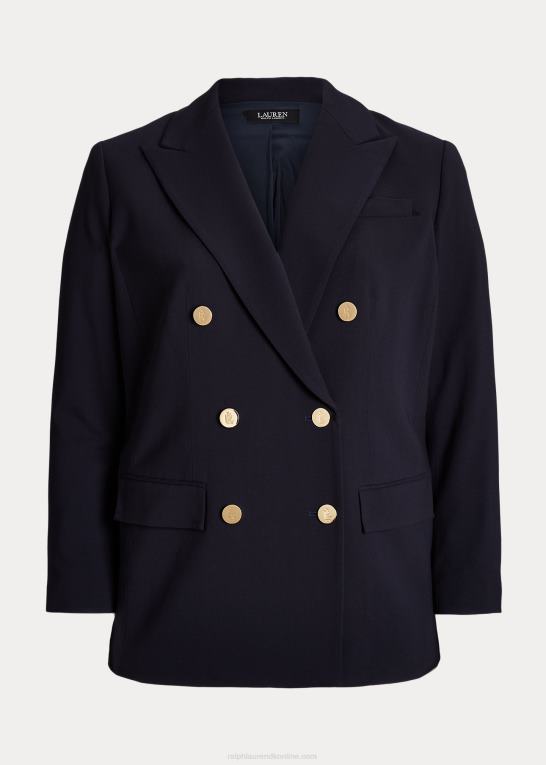 flåde Kvinder Ralph Lauren uld crepe blazer Z426B4718