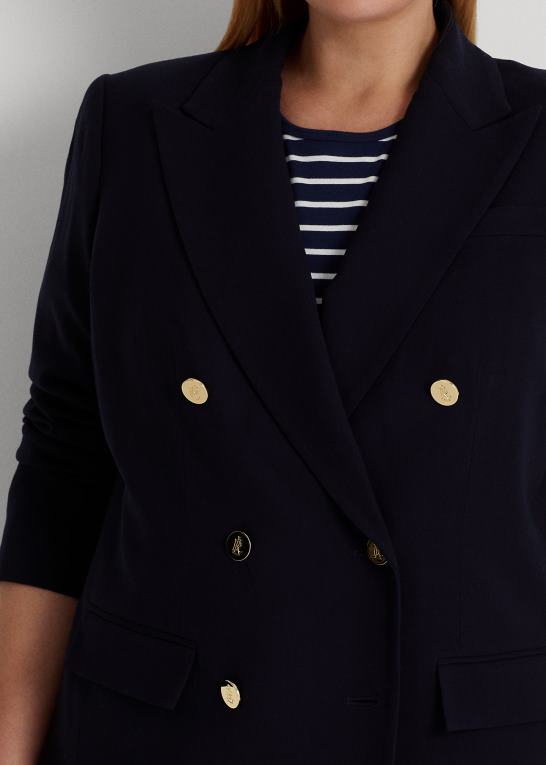 flåde Kvinder Ralph Lauren uld crepe blazer Z426B4718