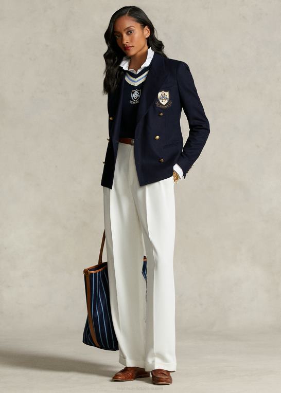 flyverflåde Kvinder Ralph Lauren spelman kollektion crest blazer Z426B3319