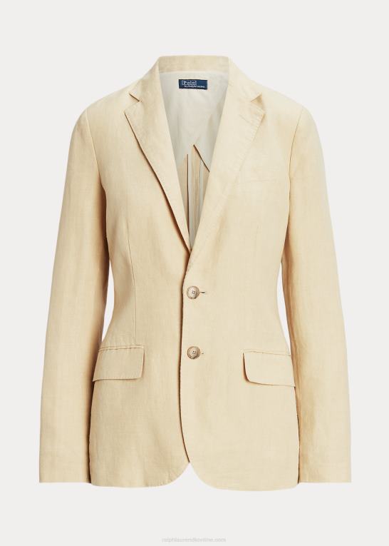 grundlæggende sand Kvinder Ralph Lauren hør blazer Z426B2957