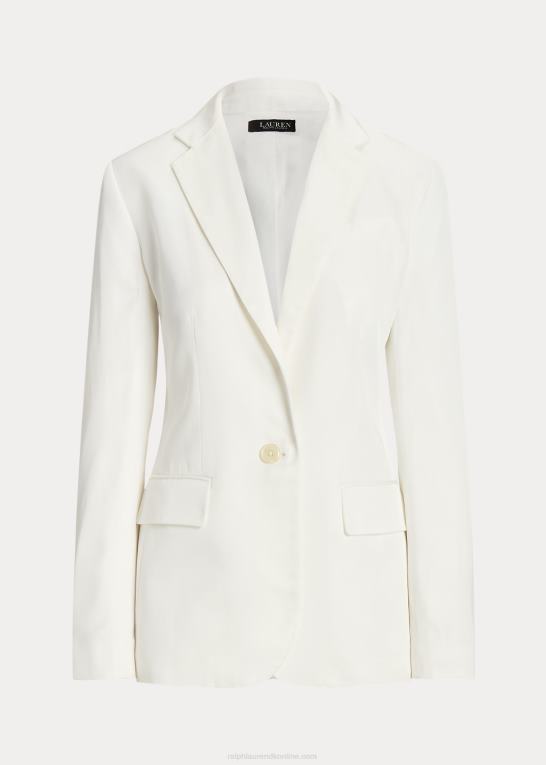 hvid Kvinder Ralph Lauren twill blazer i hørblanding Z426B3850