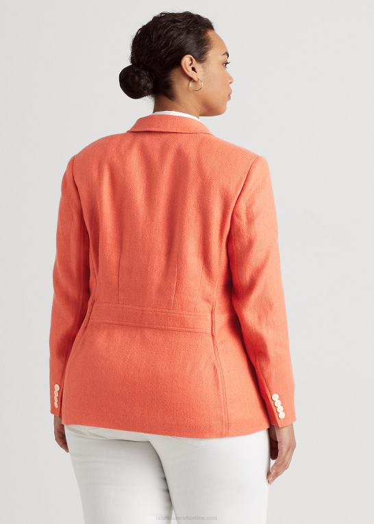 koral Kvinder Ralph Lauren sildebensblazer i hørblanding Z426B4803