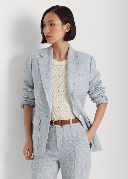 lyseblå/creme Kvinder Ralph Lauren blazer i hørblanding Z426B9425