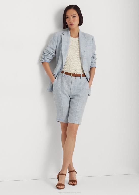 lyseblå/creme Kvinder Ralph Lauren blazer i hørblanding Z426B9425
