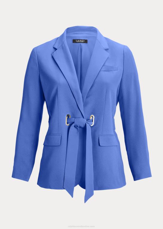 new england blå Kvinder Ralph Lauren georgette blazer med bælte Z426B4796