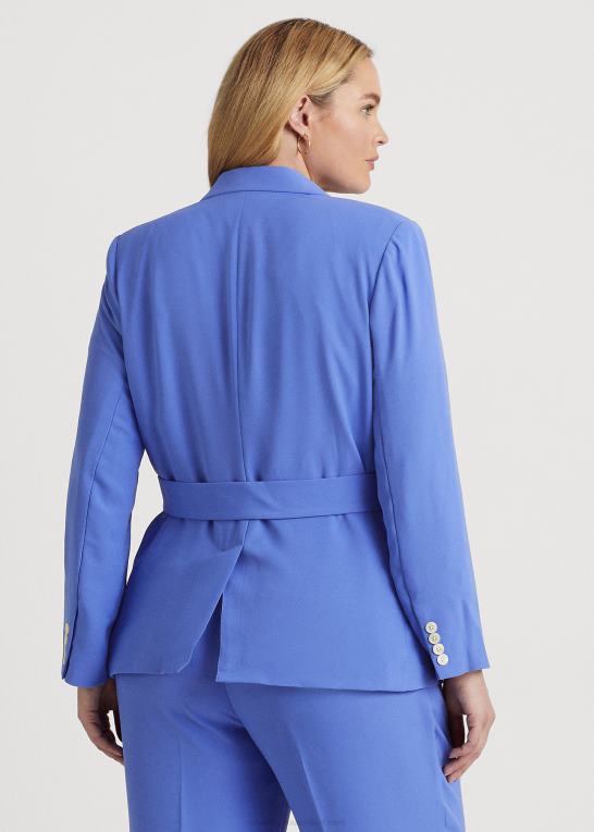 new england blå Kvinder Ralph Lauren georgette blazer med bælte Z426B4796