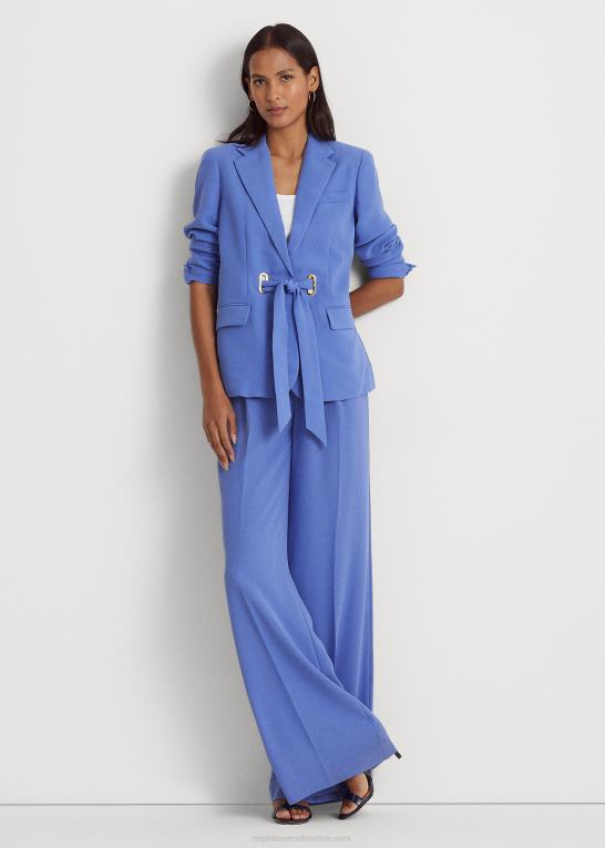 new england blå Kvinder Ralph Lauren georgette blazer med bælte Z426B4889