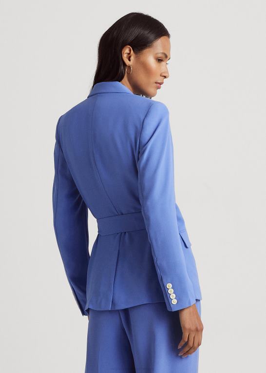 new england blå Kvinder Ralph Lauren georgette blazer med bælte Z426B4889