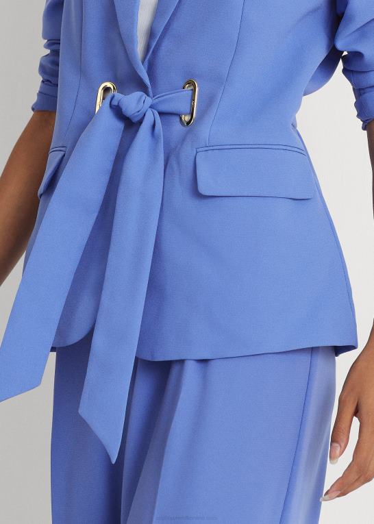 new england blå Kvinder Ralph Lauren georgette blazer med bælte Z426B4889