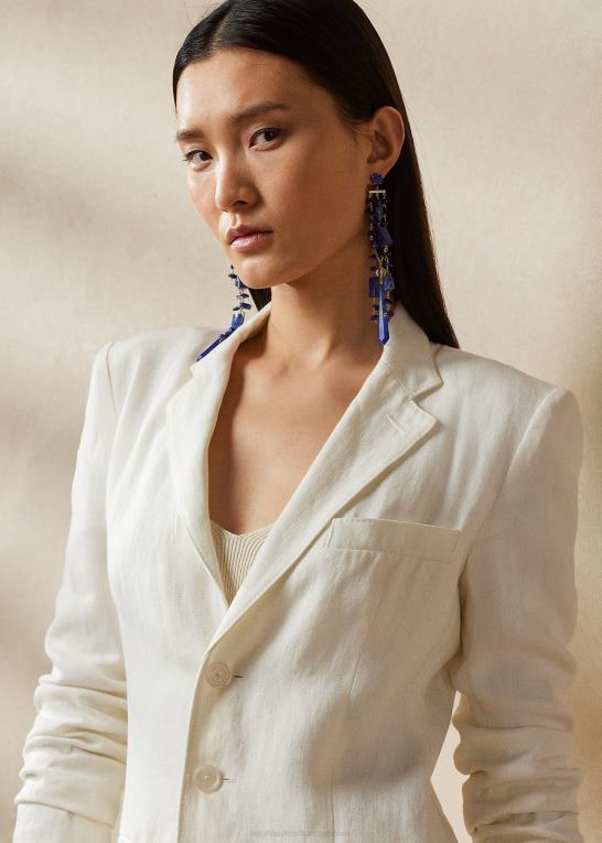 off white Kvinder Ralph Lauren skye linned canvas blazer Z426B3496
