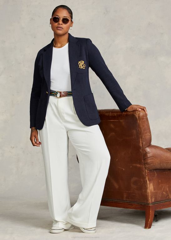 park avenue flåde Kvinder Ralph Lauren dobbeltstrikket jacquard blazer Z426B3354