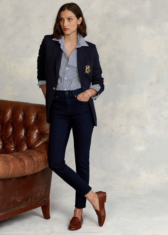 park avenue flåde Kvinder Ralph Lauren dobbeltstrikket jacquard blazer Z426B3354
