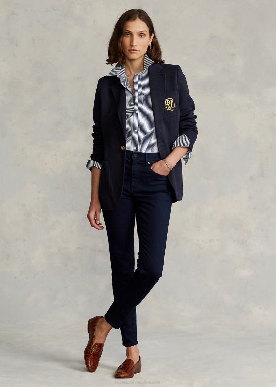 park avenue flåde Kvinder Ralph Lauren dobbeltstrikket jacquard blazer Z426B3354