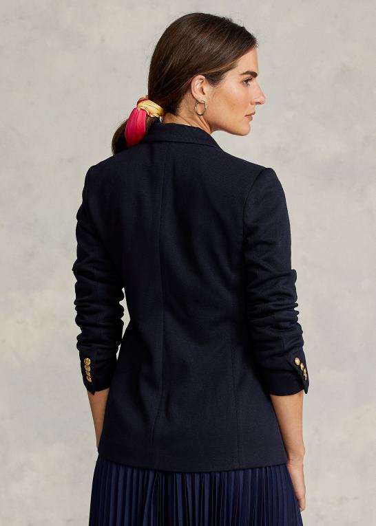 park avenue flåde Kvinder Ralph Lauren strik dobbeltradet blazer Z426B9197